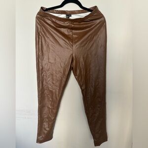 SHEIN Women’s Faux Leather Pants in Brown